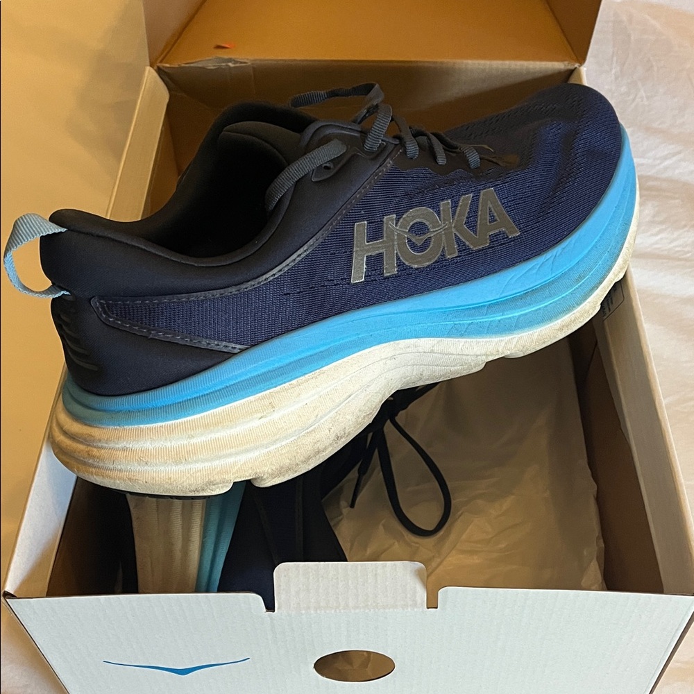 Hoka Men's Navy and Sky Blue Athletic Shoes